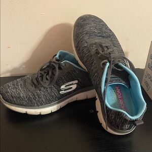 Skechers Women's Black and White Sneakers